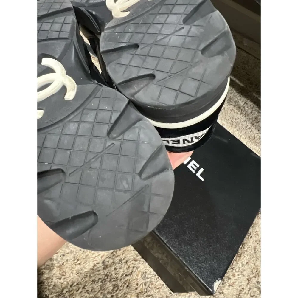 Chanel black sneakers size 36